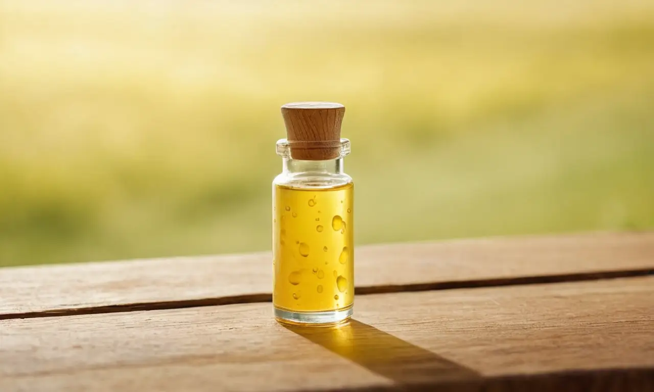 Vial de colostro bovino resplandeciente y saludable