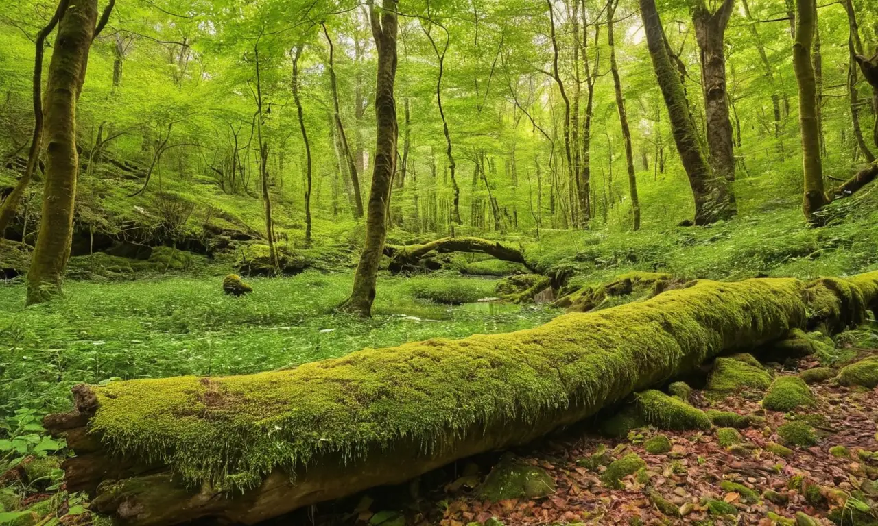 Bosque vibrante con vida y belleza natural