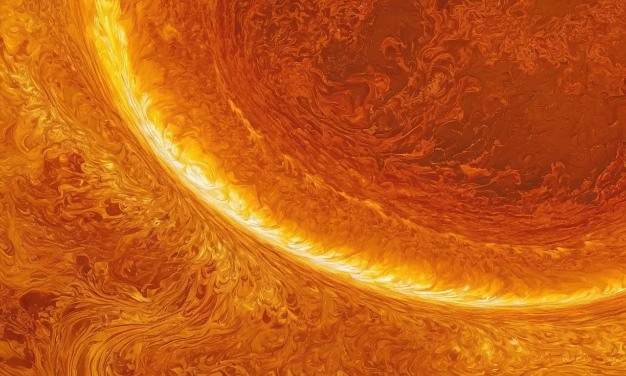 Superficie solar vibrante y dinámica en colores