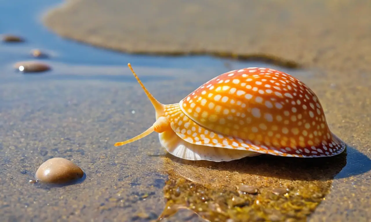 Caracol marino vibrante en entorno dinámico