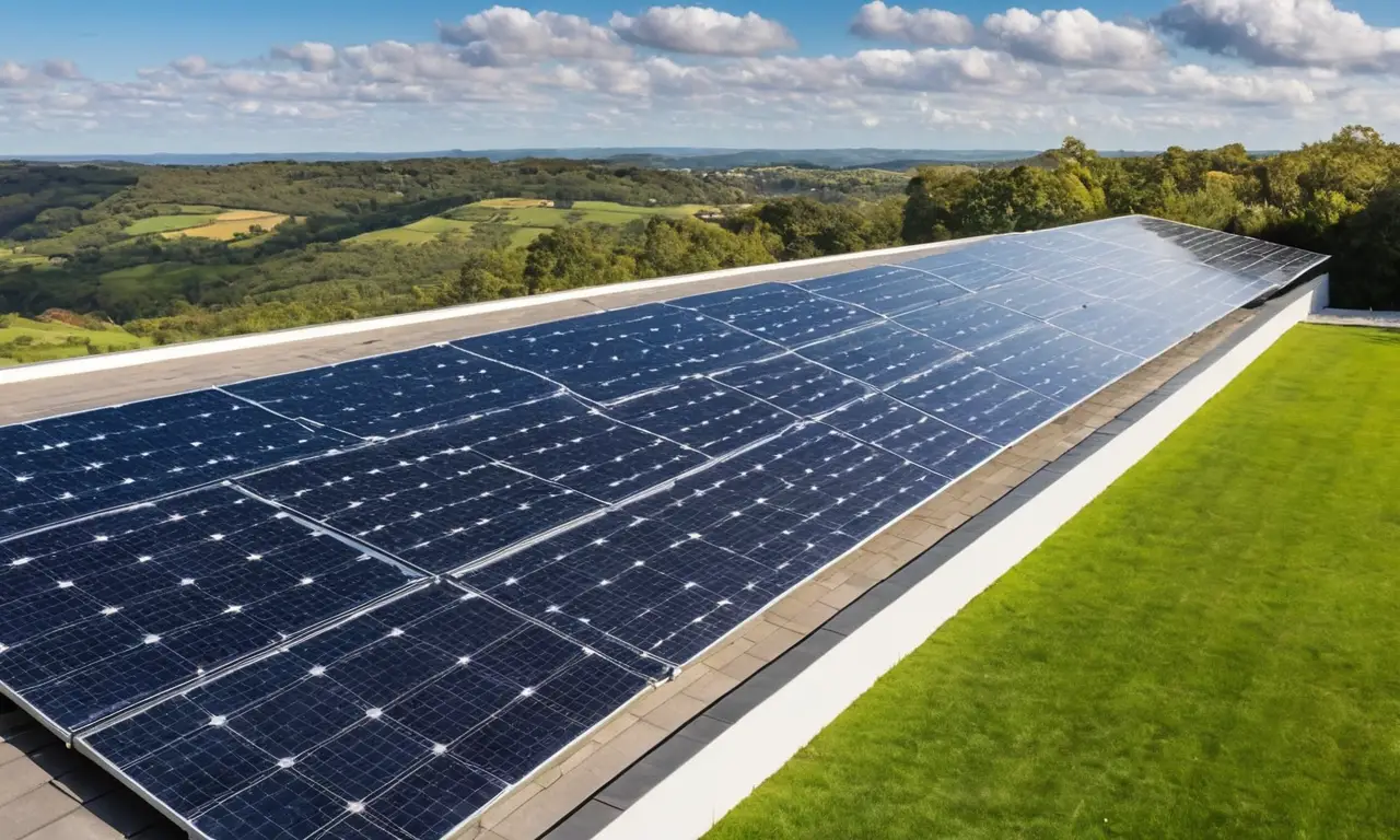 Paneles solares brillan bajo un cielo azul