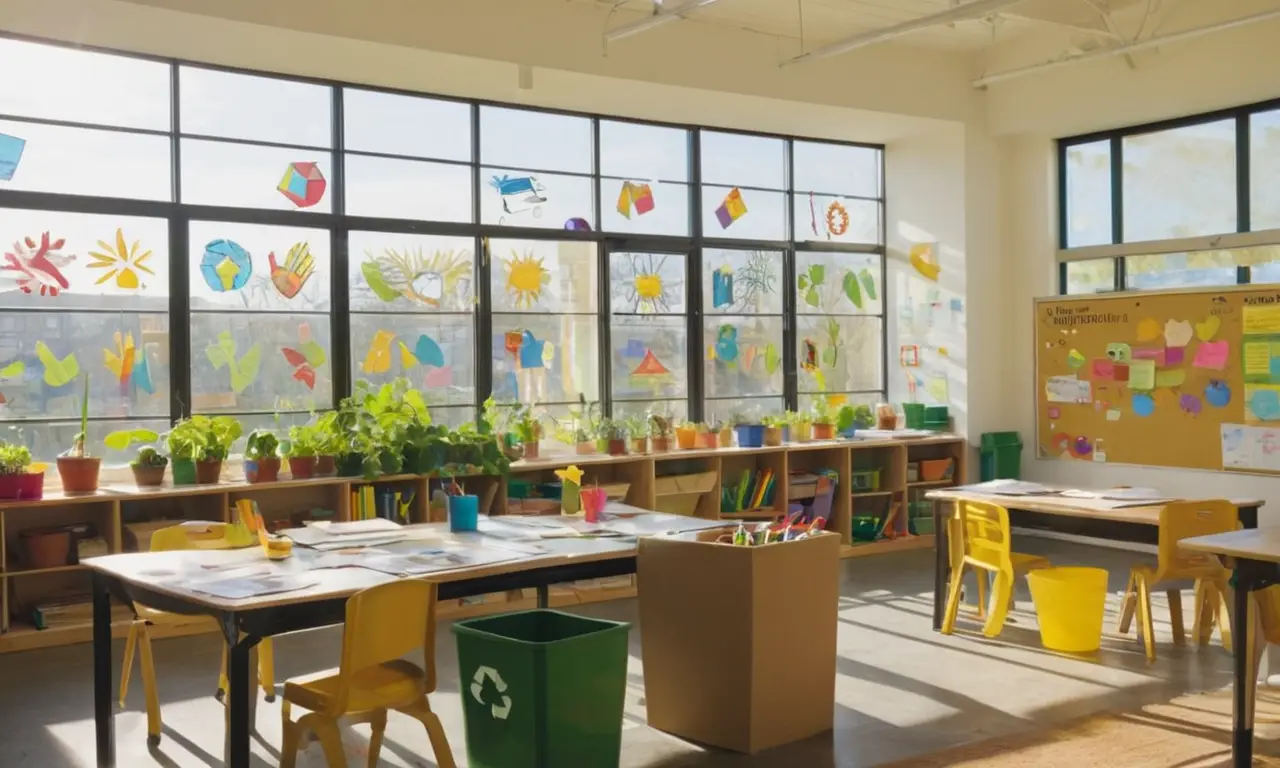 Aula vibrante con niños creando y colaborando