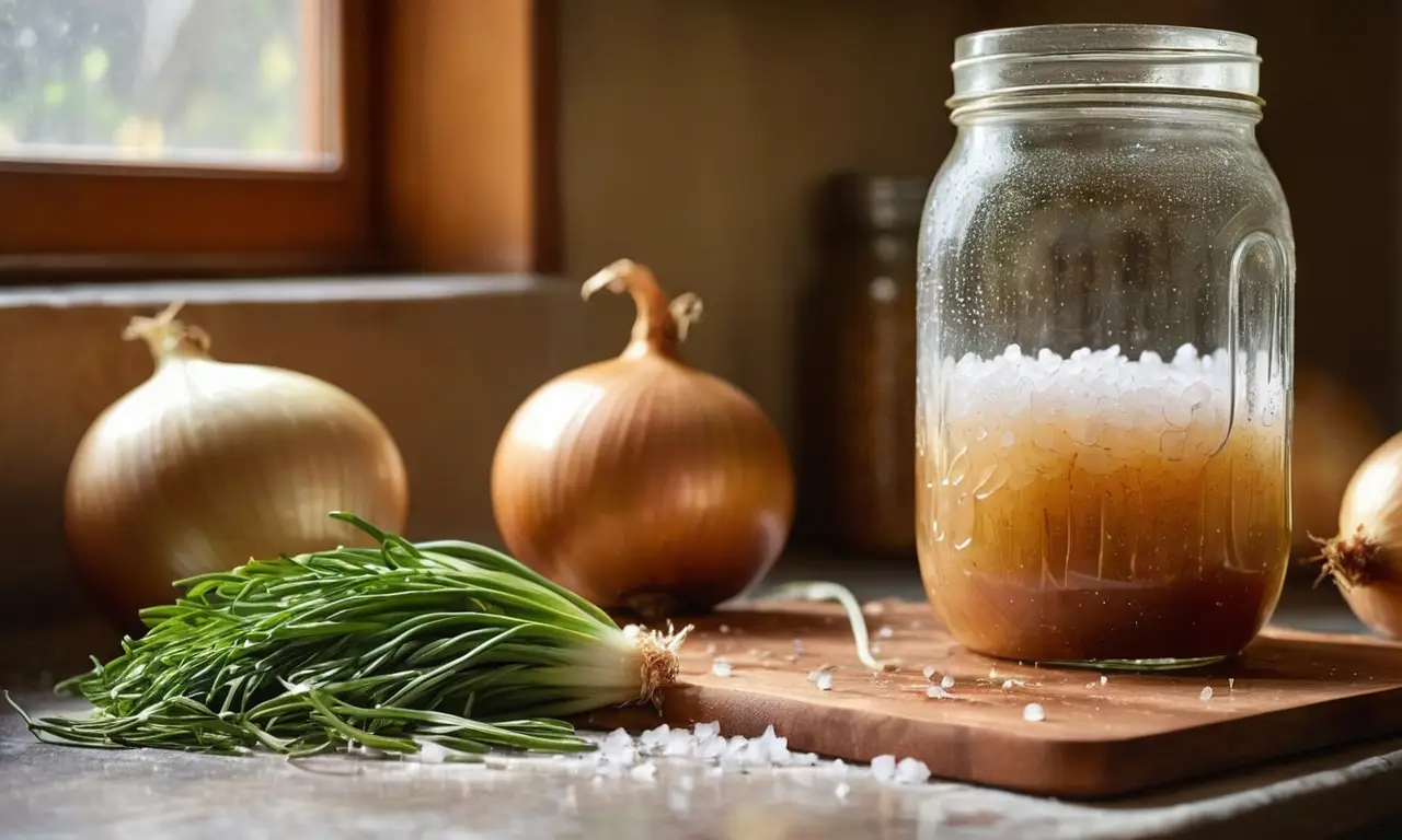 Cebolla fresca destaca en un cálido entorno