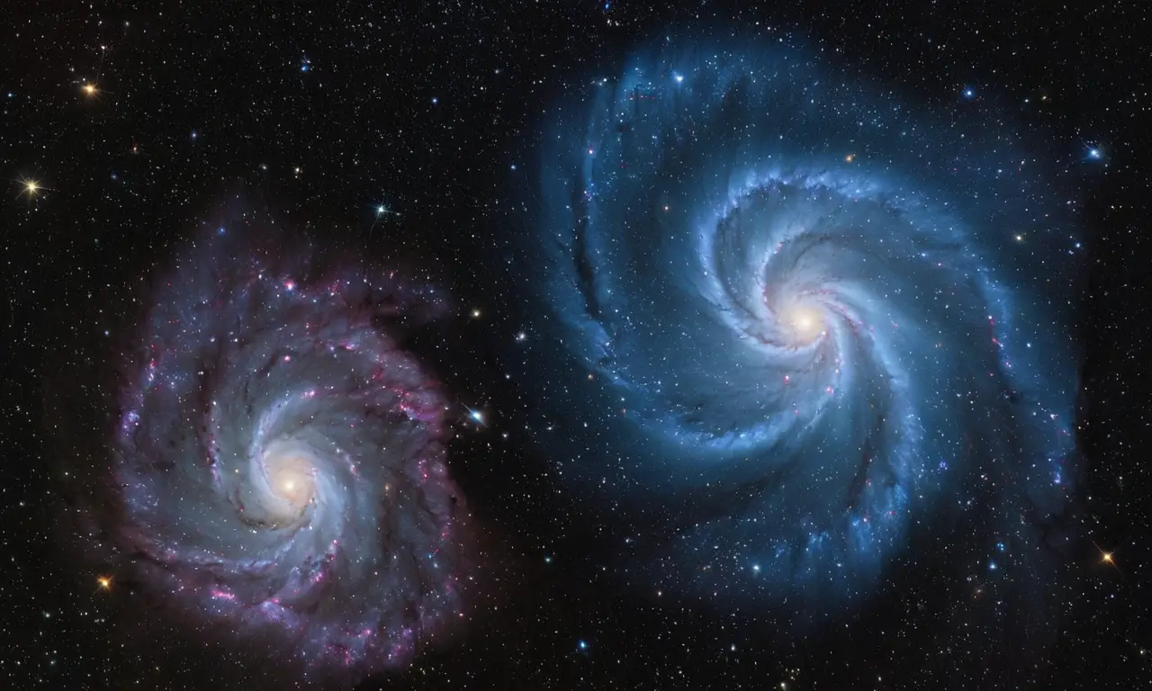 Un vasto cosmos lleno de colores y nebulosas