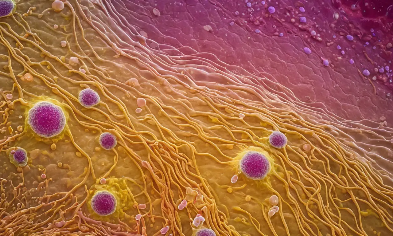 Vista microscópica de una célula procarionte