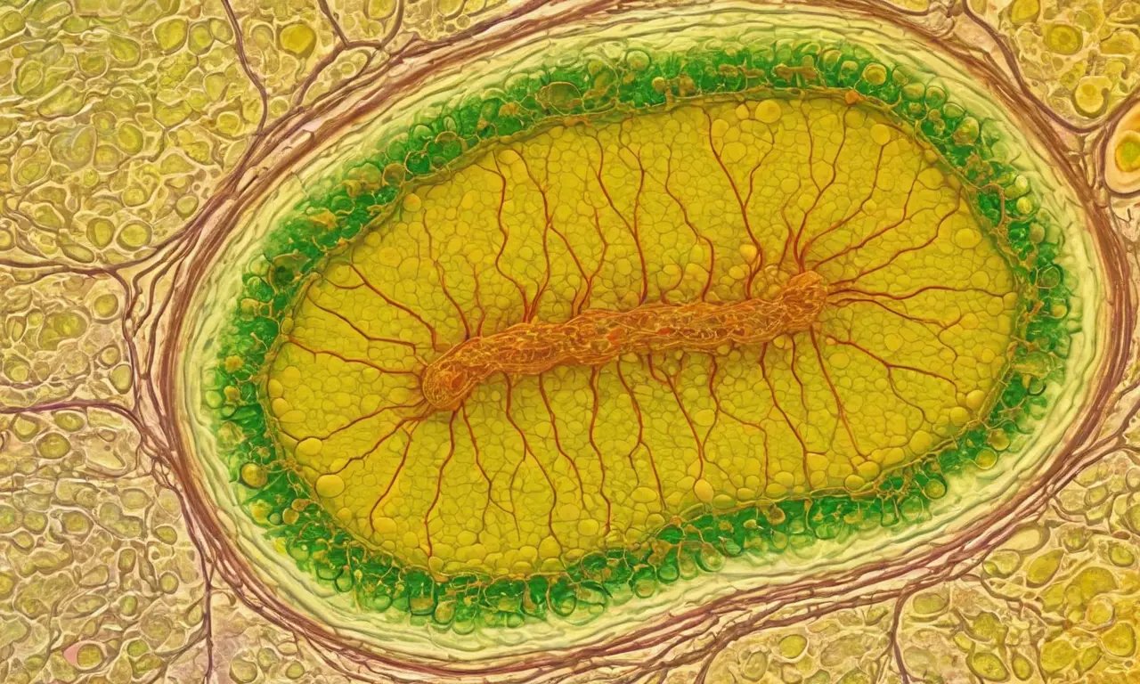 Célula procarionte con complejidad y colorido