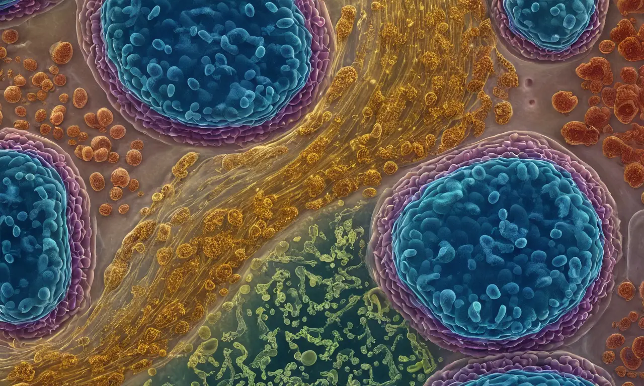 Vista microscópica vibrante de células procariontes