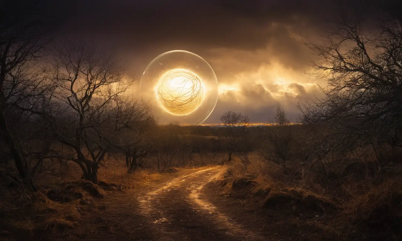 Cielo tormentoso con luz y energía vibrante