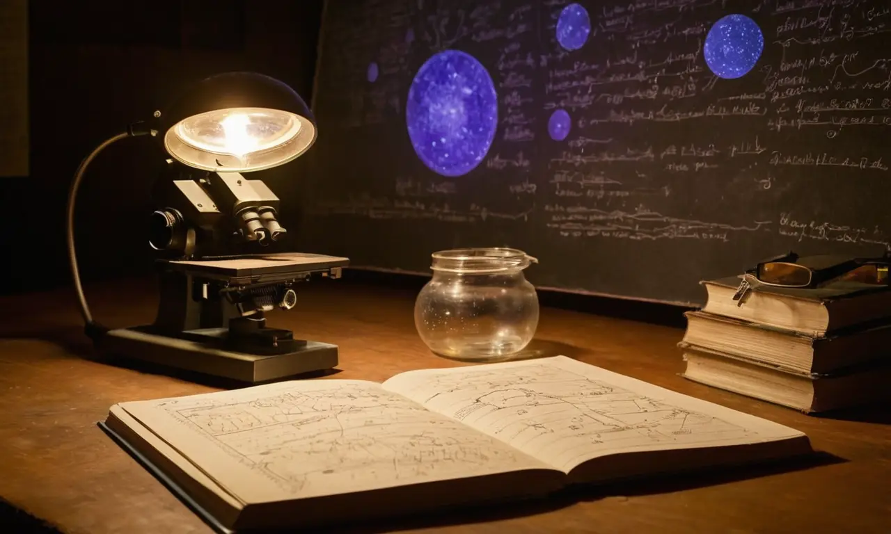 Laboratorio oscuro lleno de ciencia misteriosa