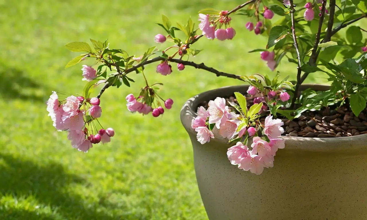 Flores de cerezo en un hermoso jardín