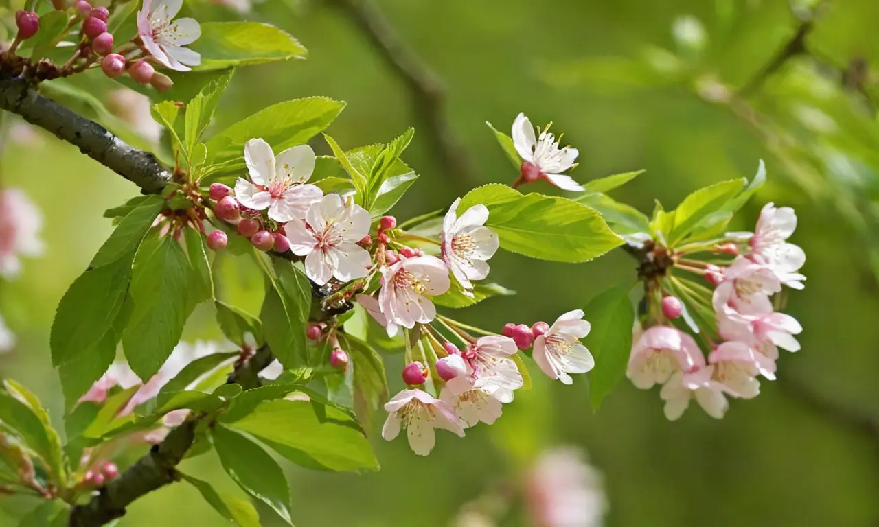 Hermosas flores de cerezo en plena primavera