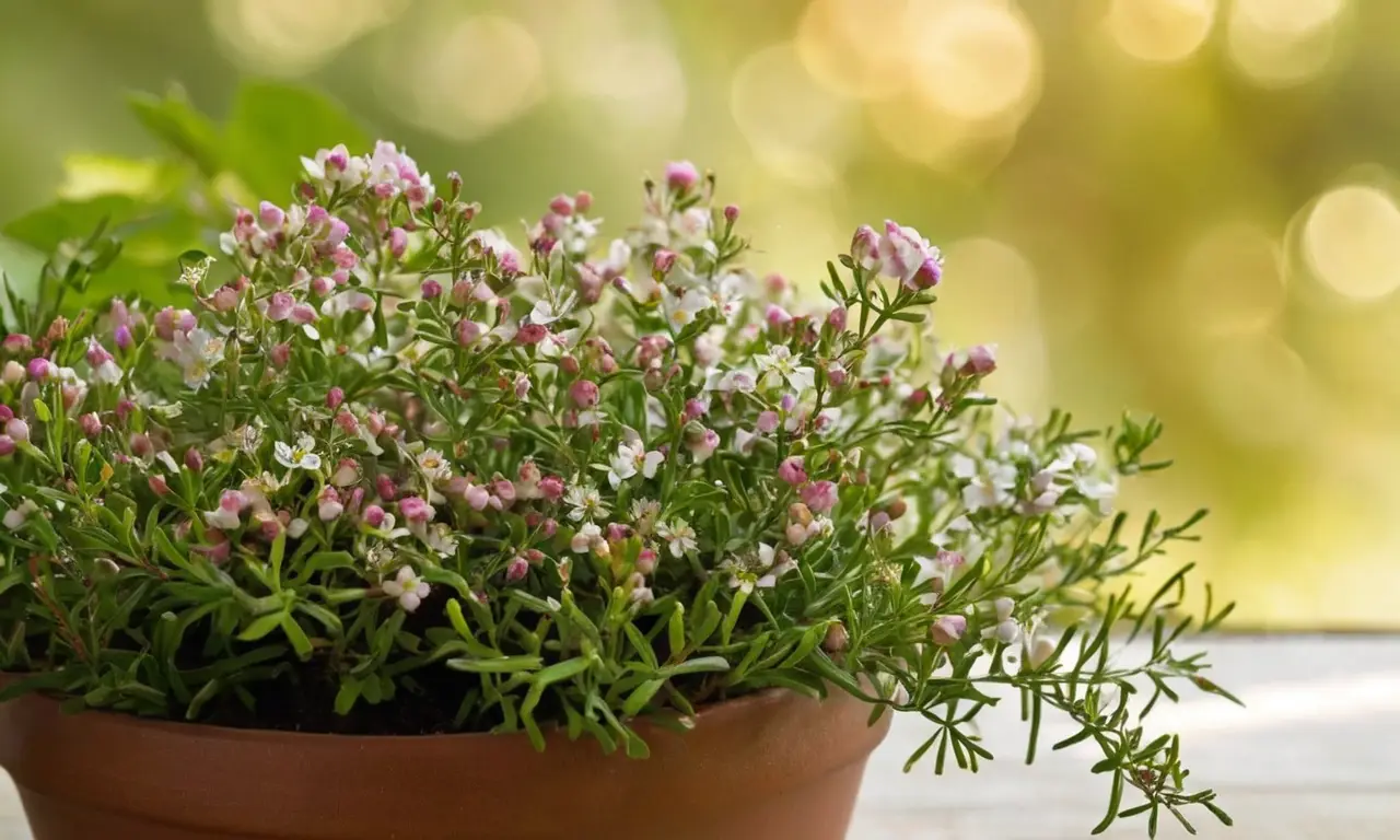 Flores de cera en un entorno sereno