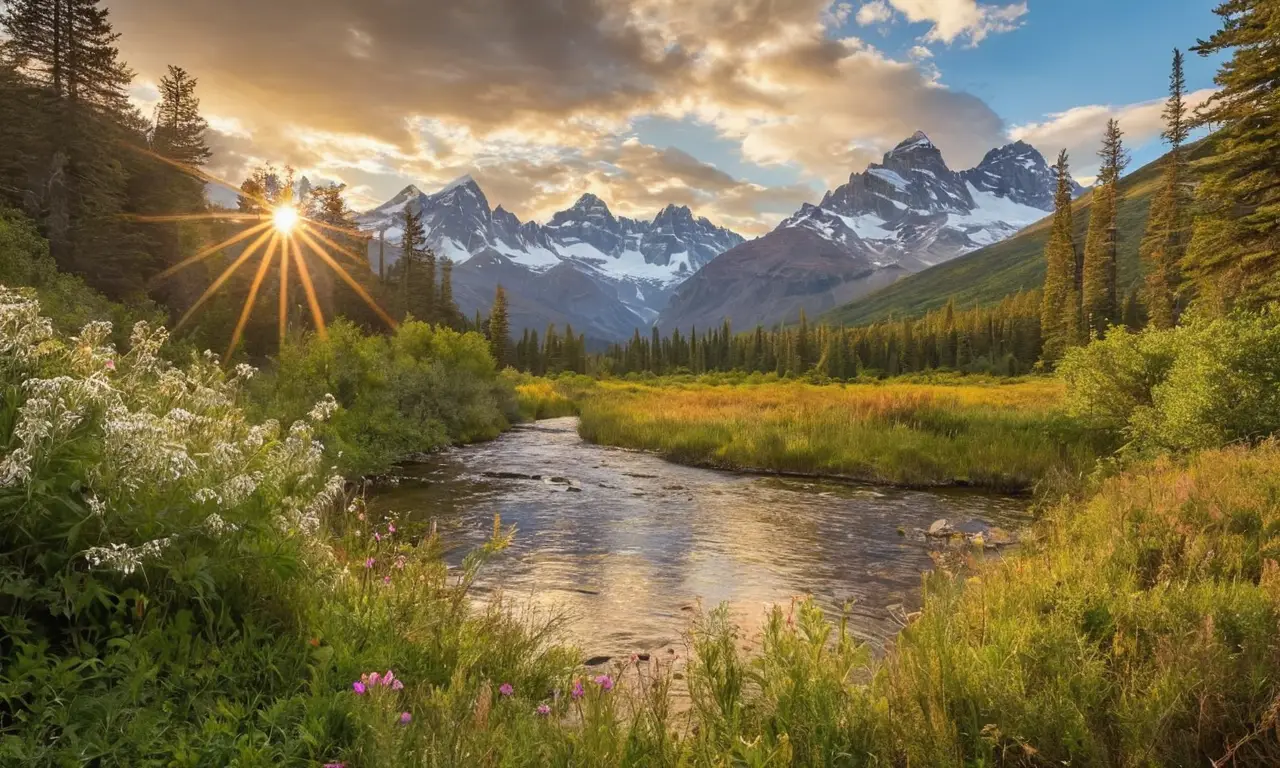 Un paisaje vibrante lleno de vida