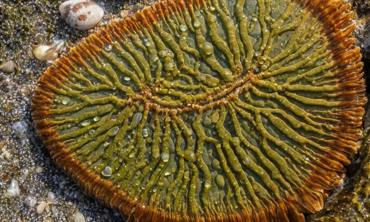 Chitón con textura rica en un entorno marino