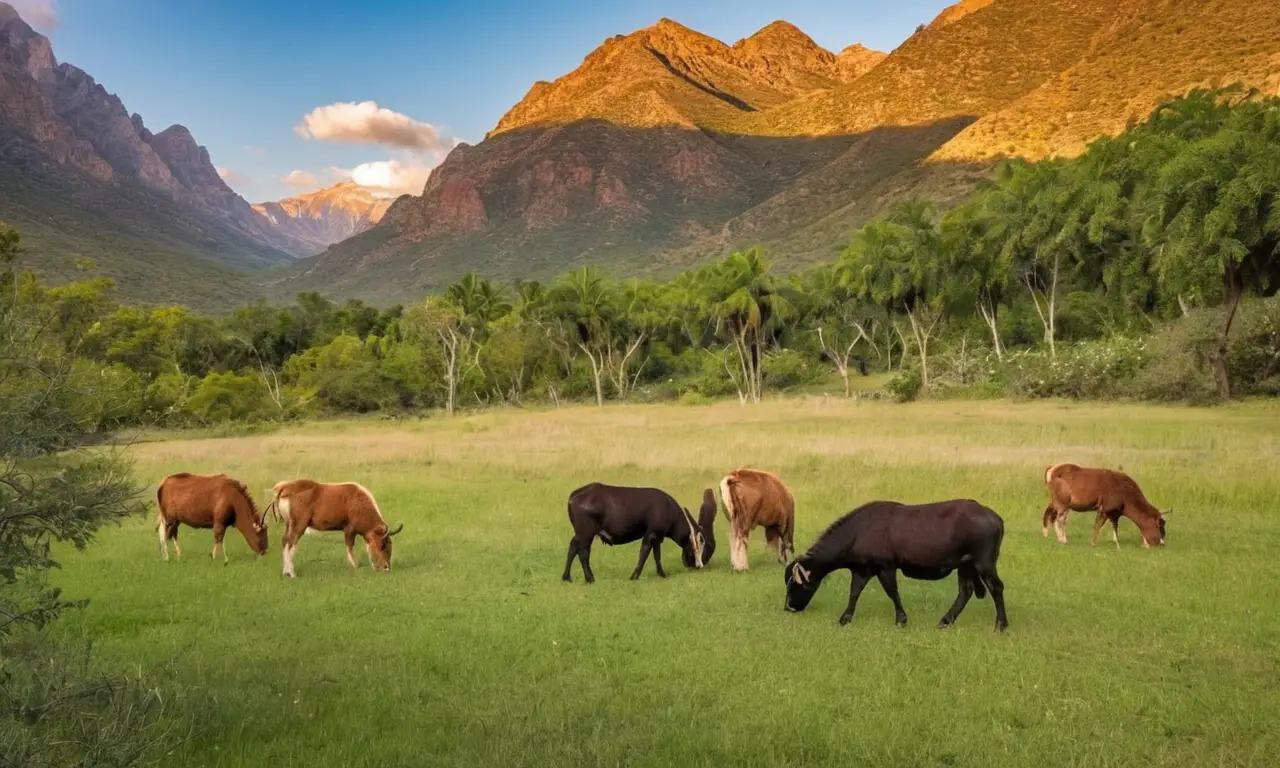 Un sereno rancho rodeado de naturaleza exuberante