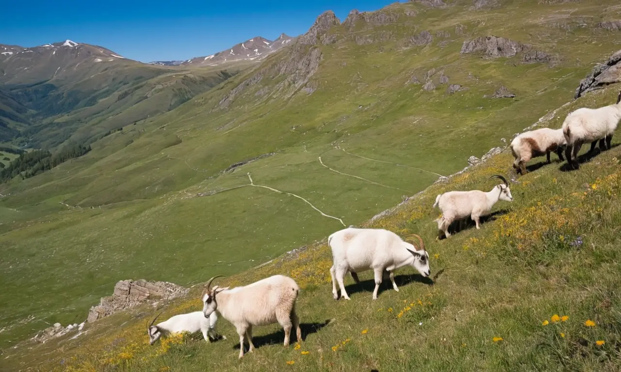 Montañas, cabras y naturaleza en armonía
