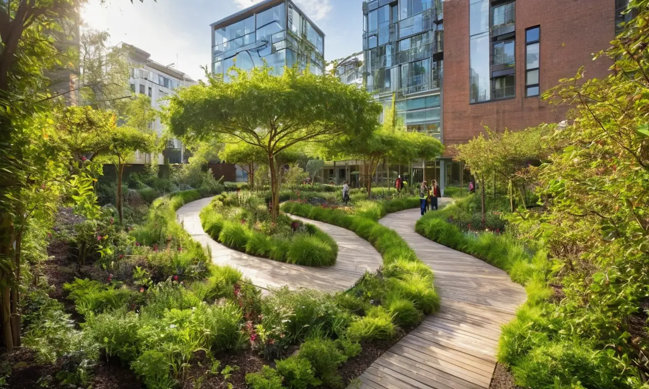 Entorno urbano sostenible y armonioso con la naturaleza