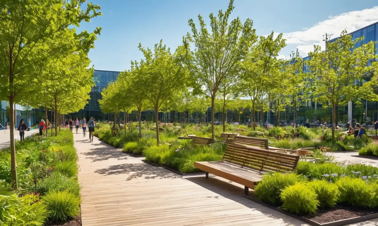 Una ciudad verde y vibrante en armonía