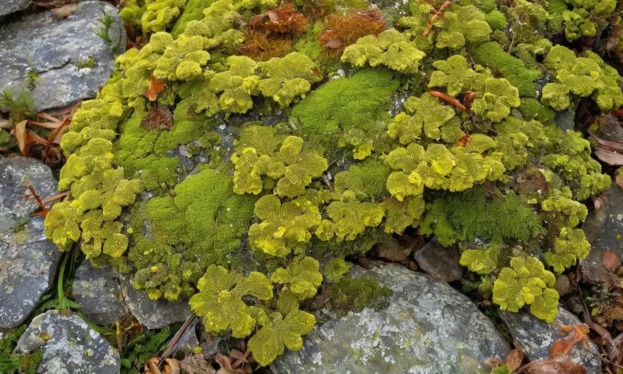 Líquenes vibrantes sobre rocas crean ecosistema