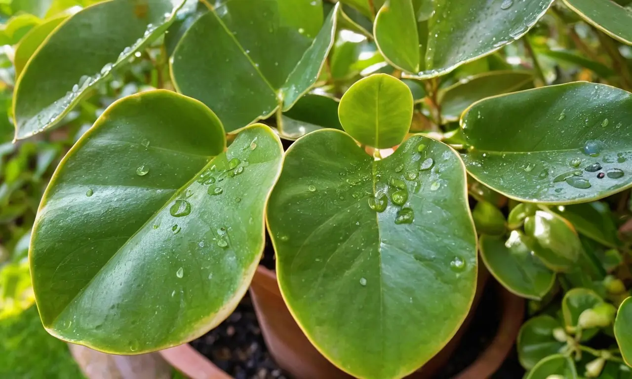 Lush green leaves crean un ambiente sereno