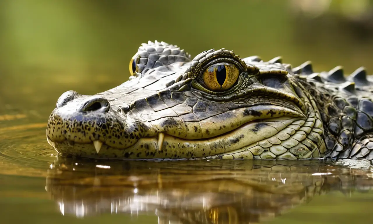 Cocodrilo siamés en su hábitat sereno
