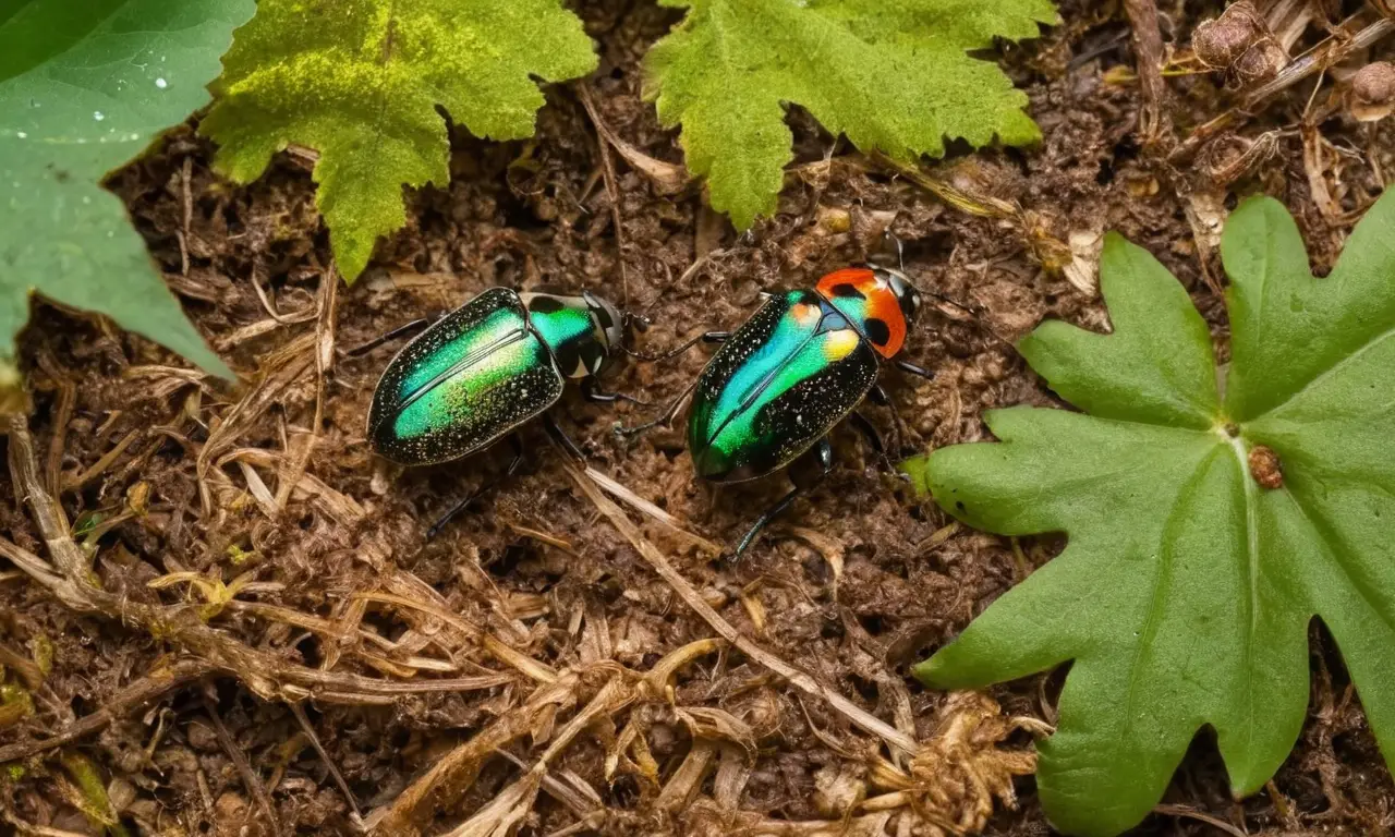 Bosque vibrante con insectos y ciclos de vida