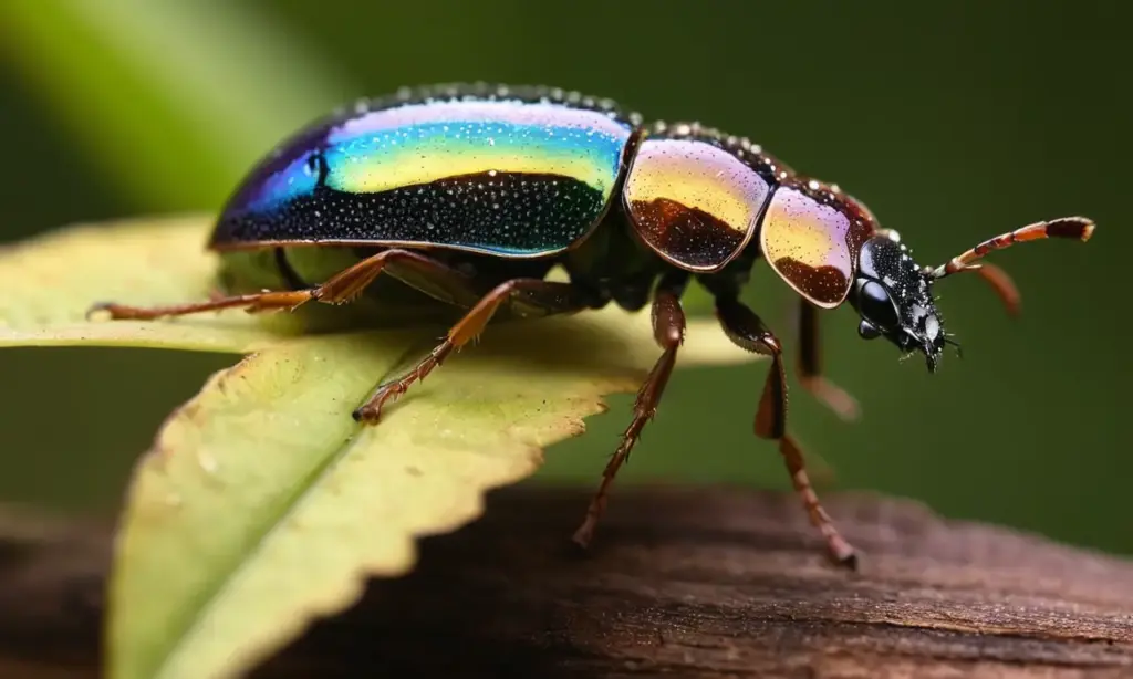 Beetle con detalles vibrantes en su hábitat
