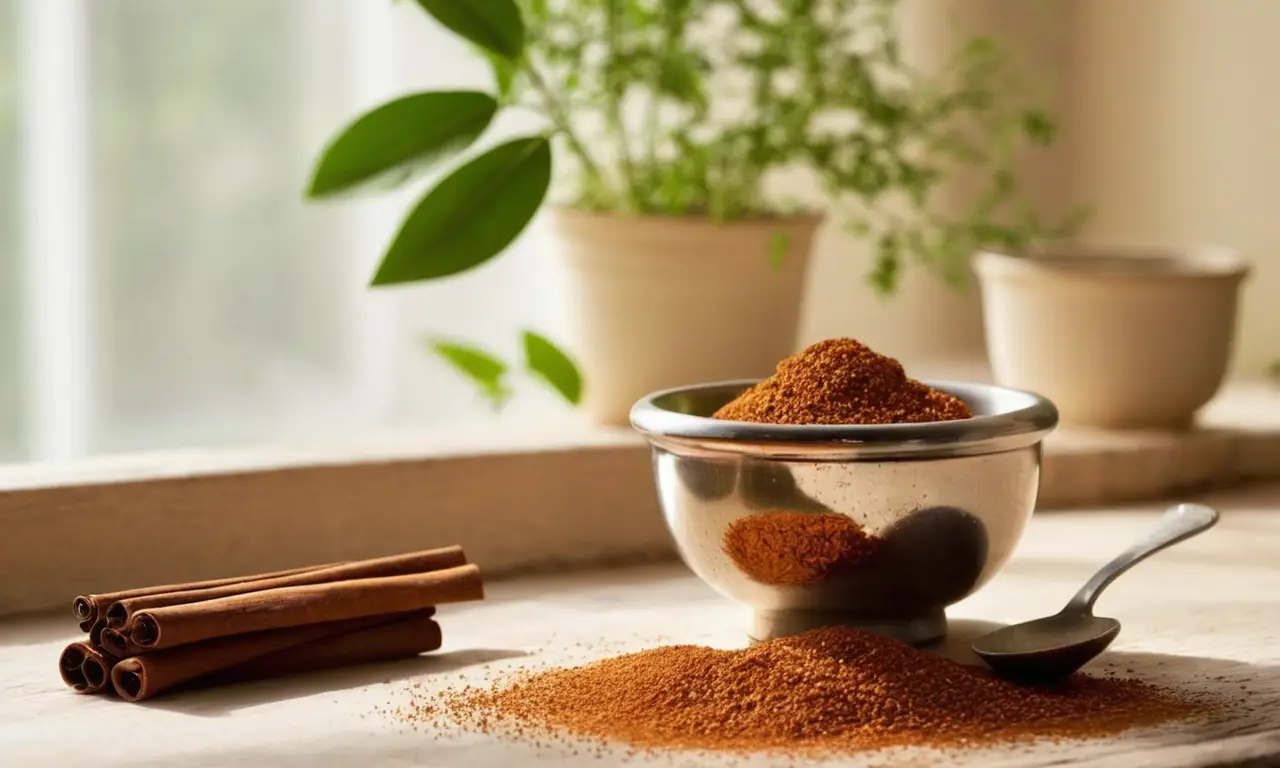 Ambiente sereno de jardinería con canela