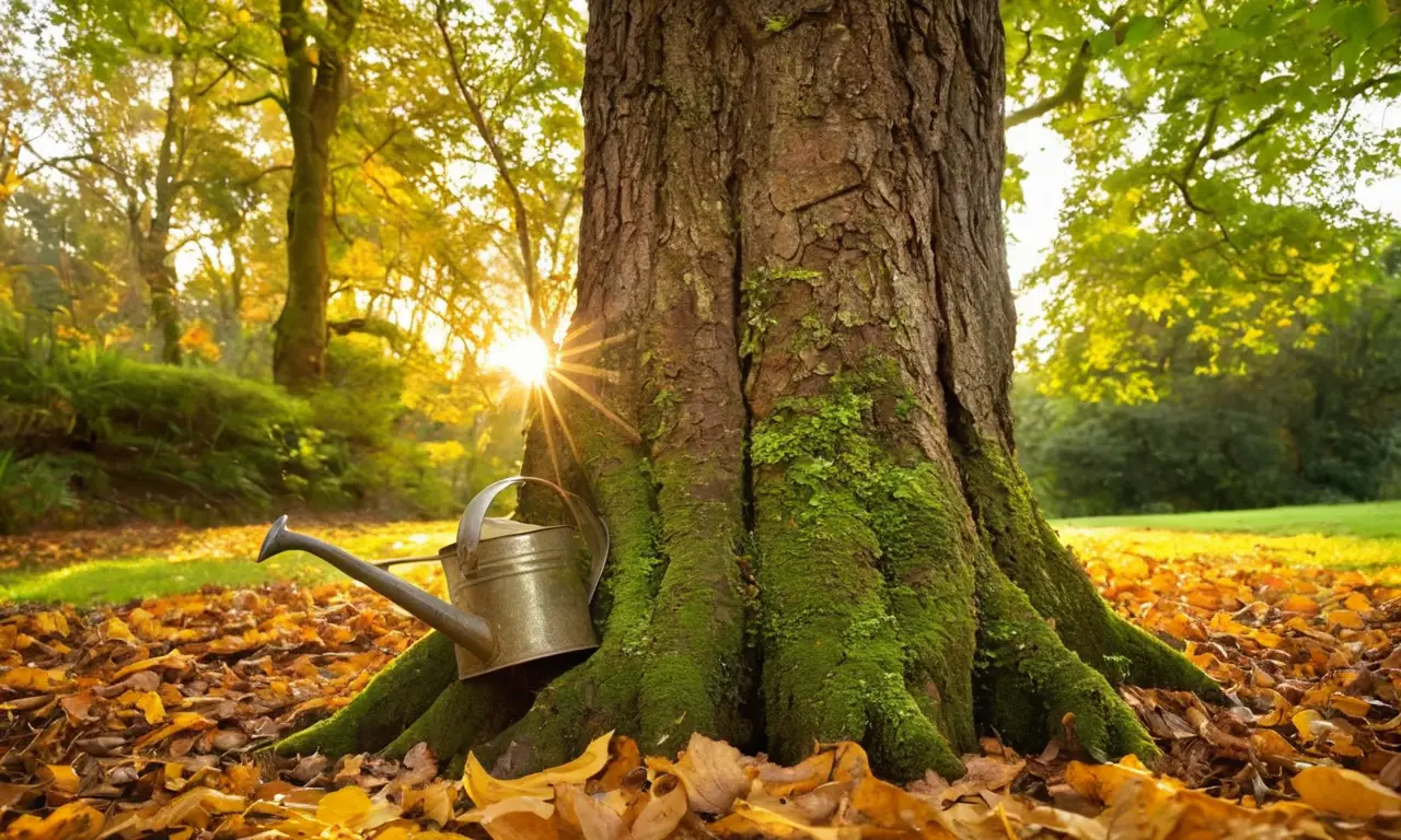 Árbol de nogal maduro en un entorno armónico