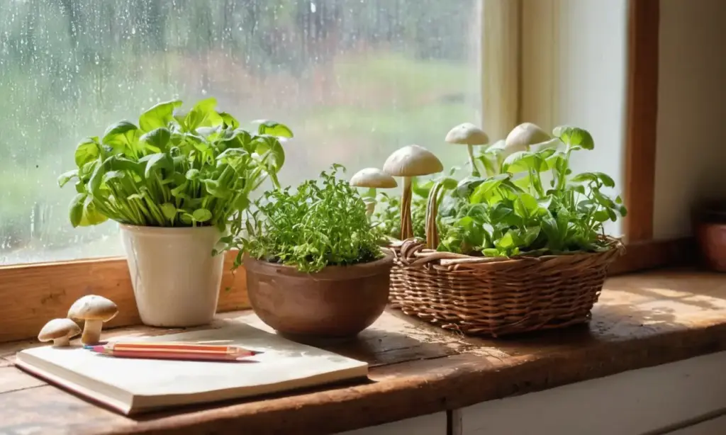 Esquina de cocina acogedora con luz natural