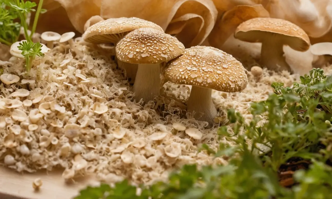 Cocina luminosa con hongos y frescura