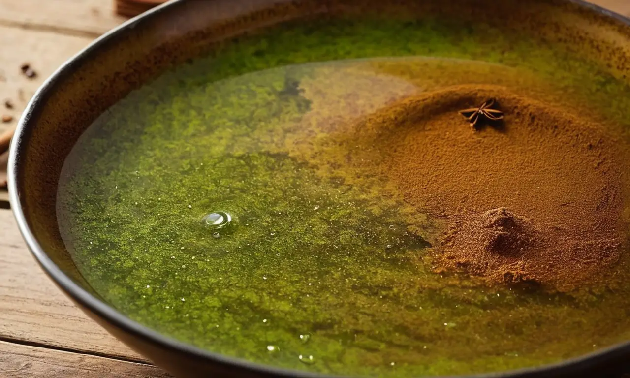 Tazón de agua caliente con canela