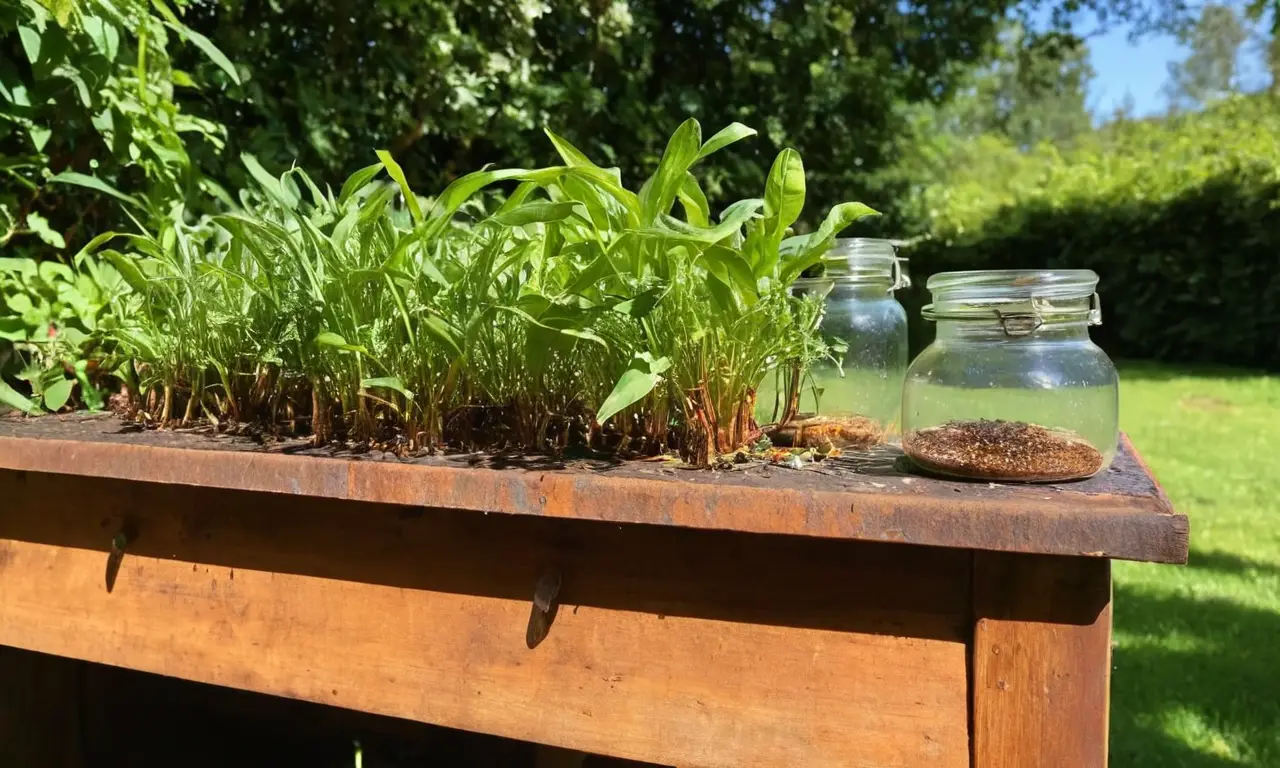 Biodigestor rodeado de naturaleza y fertilizantes
