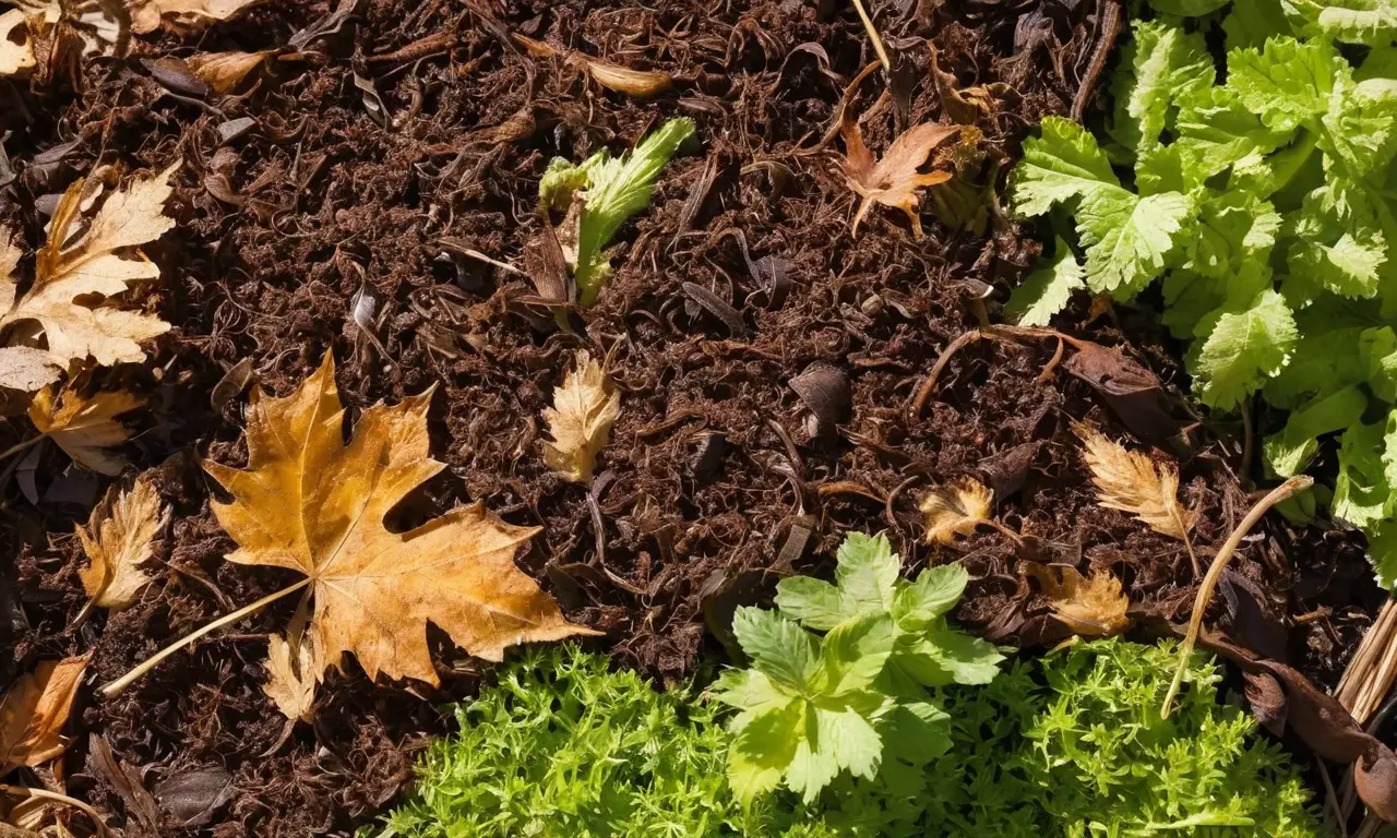 Compost rico y vibrante en un entorno natural