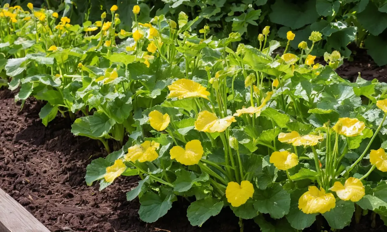 Zanahorias verdes brillantes crecen en suelo rico