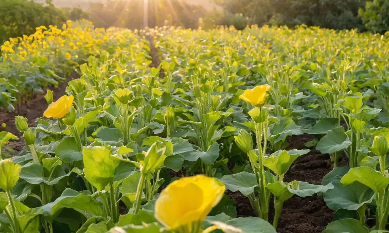 Jardín de verduras vibrante y floreciente