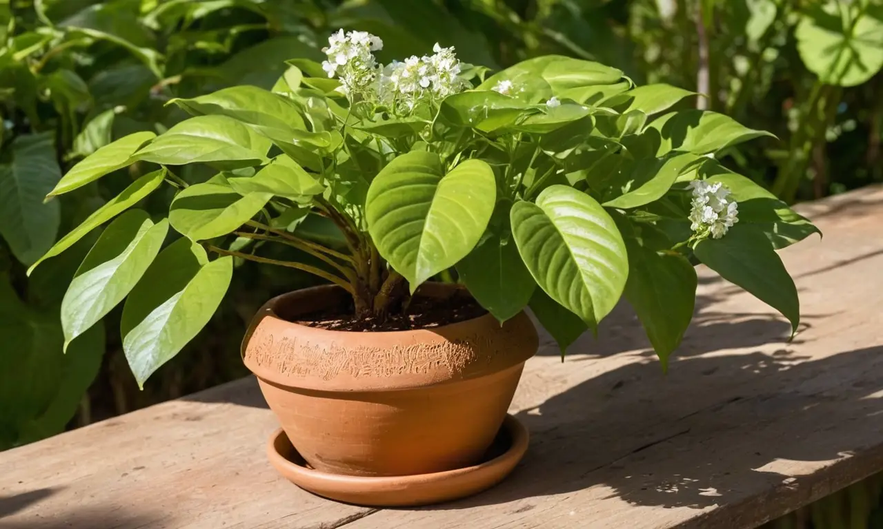 Cacao vibrante en maceta, vida y crecimiento