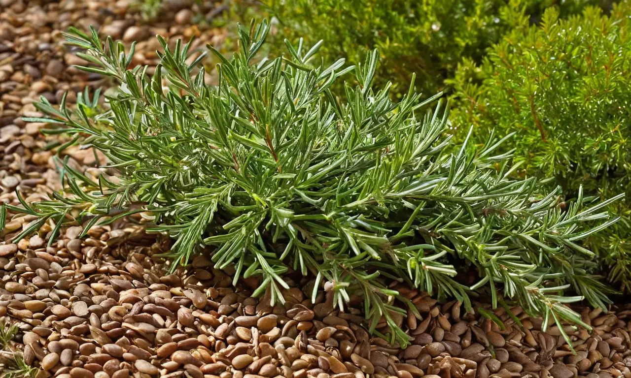 Romero saludable en un jardín sereno