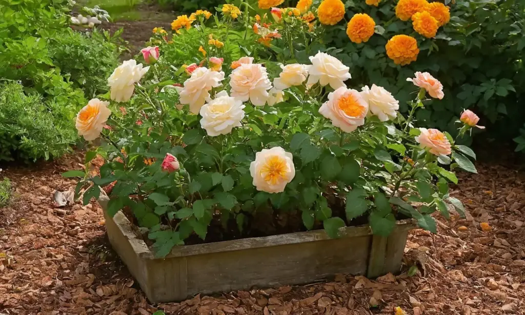 Jardín vibrante con flores y cuidado atento