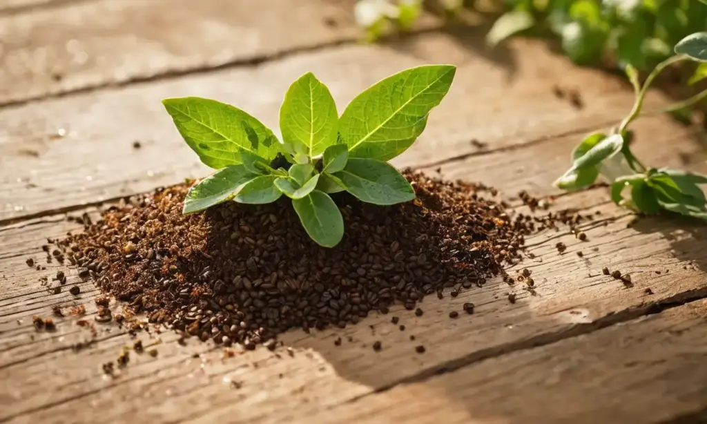Escena natural con café