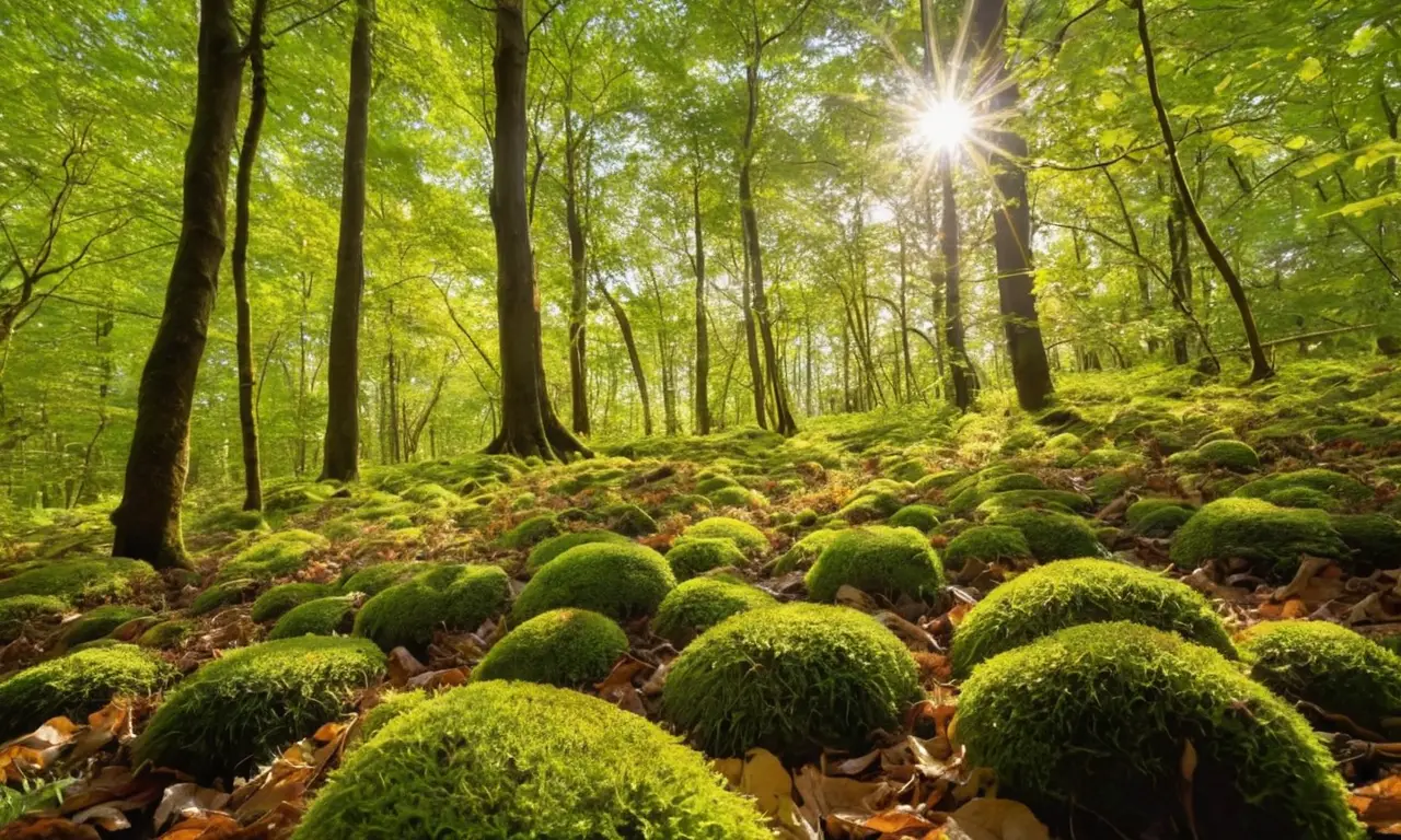 Bosque vibrante con luz y vida