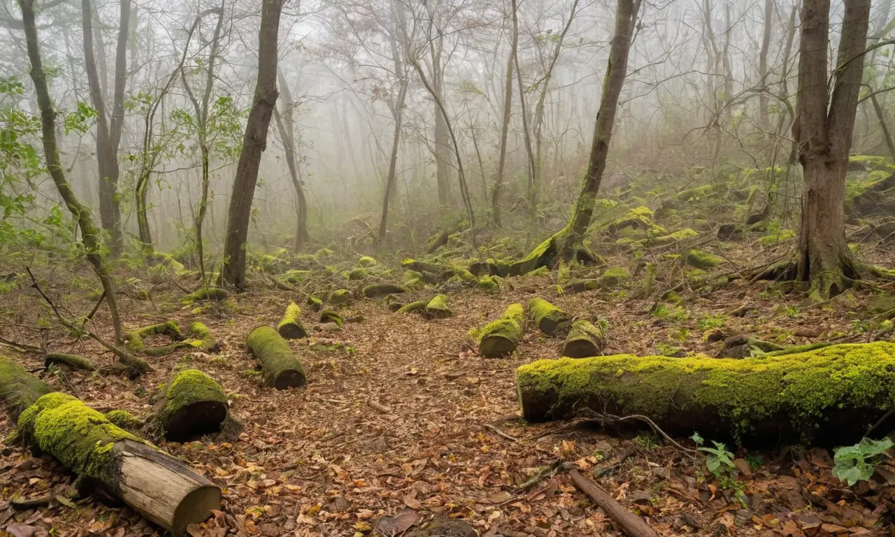 Paisaje desolado con belleza y pérdida