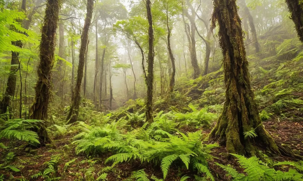Bosque rico en vida y contraste desolador