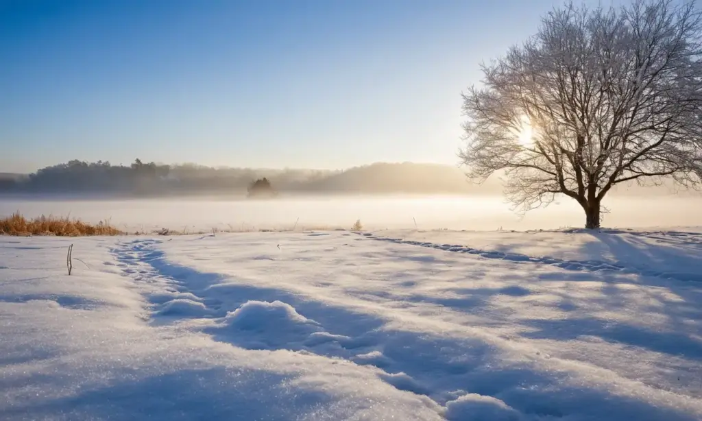 Un paisaje invernal sereno pero helado