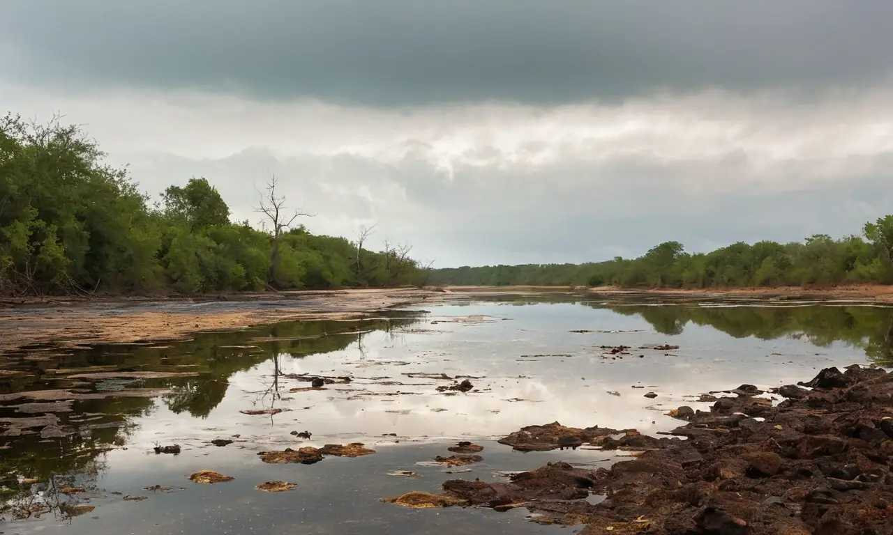 Escena de contaminación y decadencia ambiental