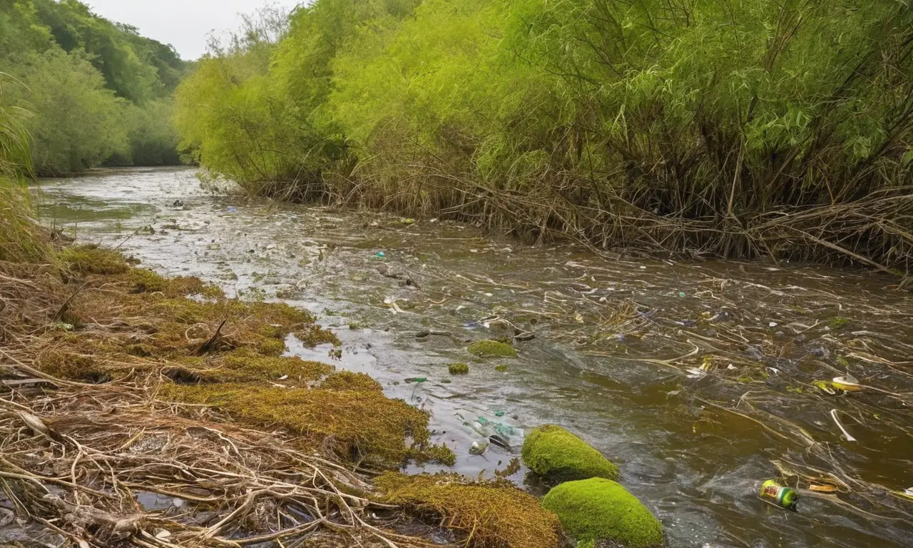 Río contaminado refleja impacto humano evidente