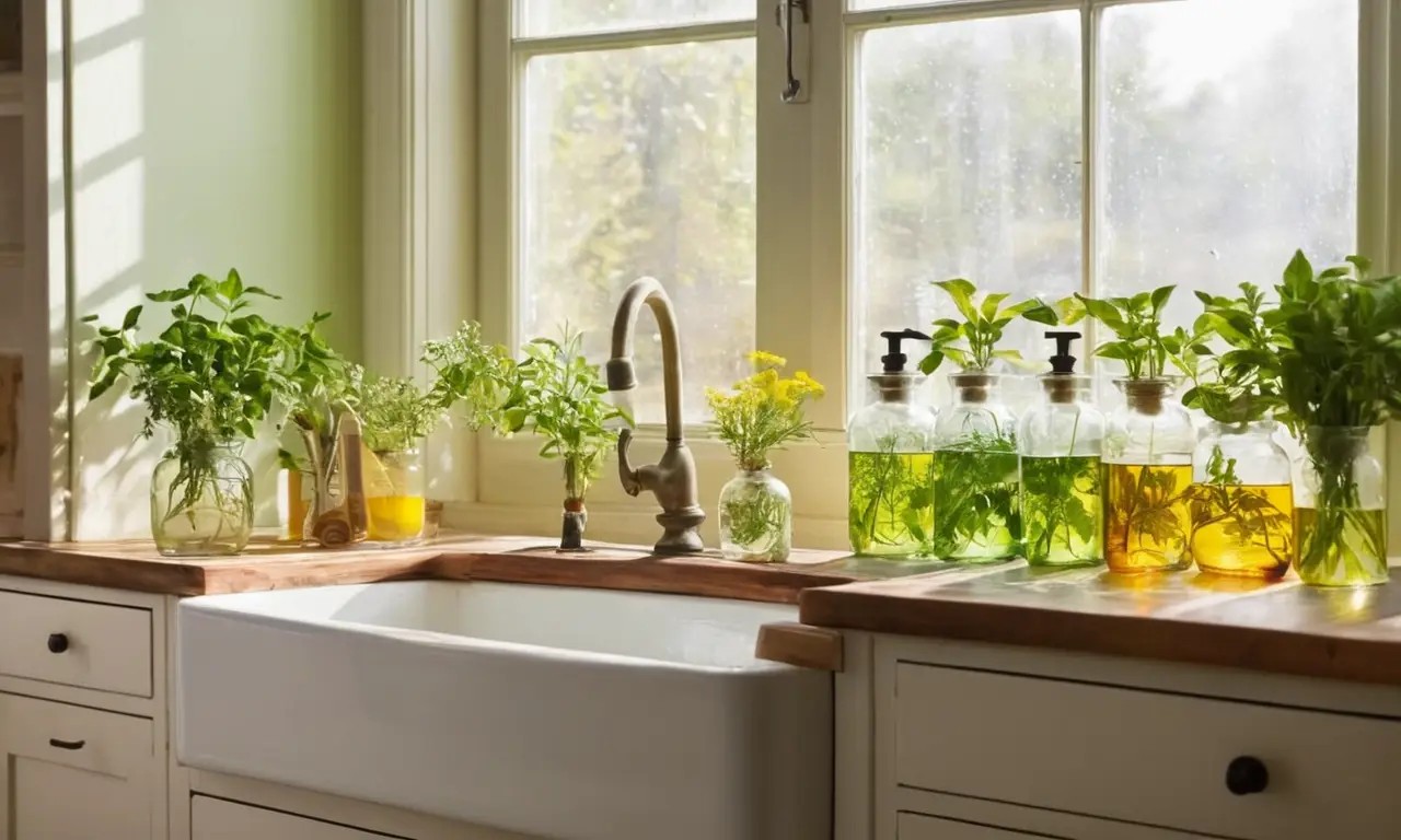 Cocina luminosa y eco-amigable con ingredientes naturales