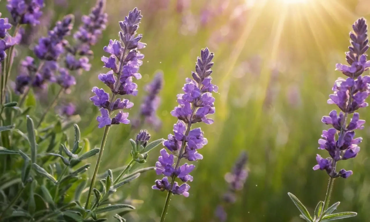 Lavanda iluminada crea una atmósfera serena