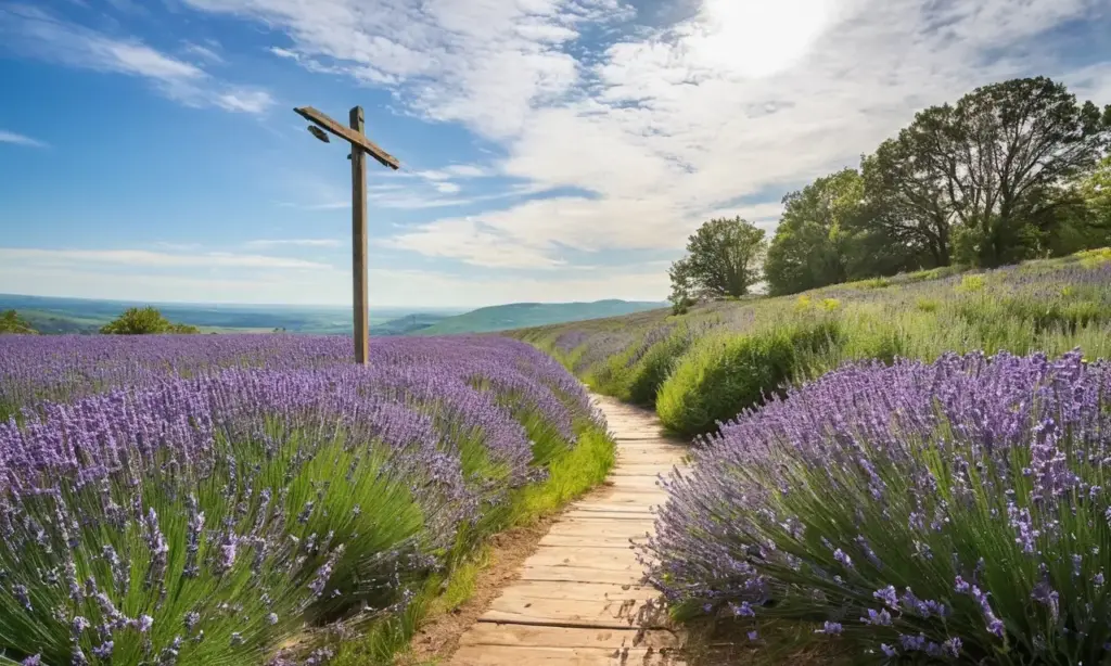 Campo de lavanda vibrante y sereno
