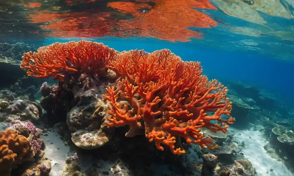 Corales vibrantes en un sereno entorno marino
